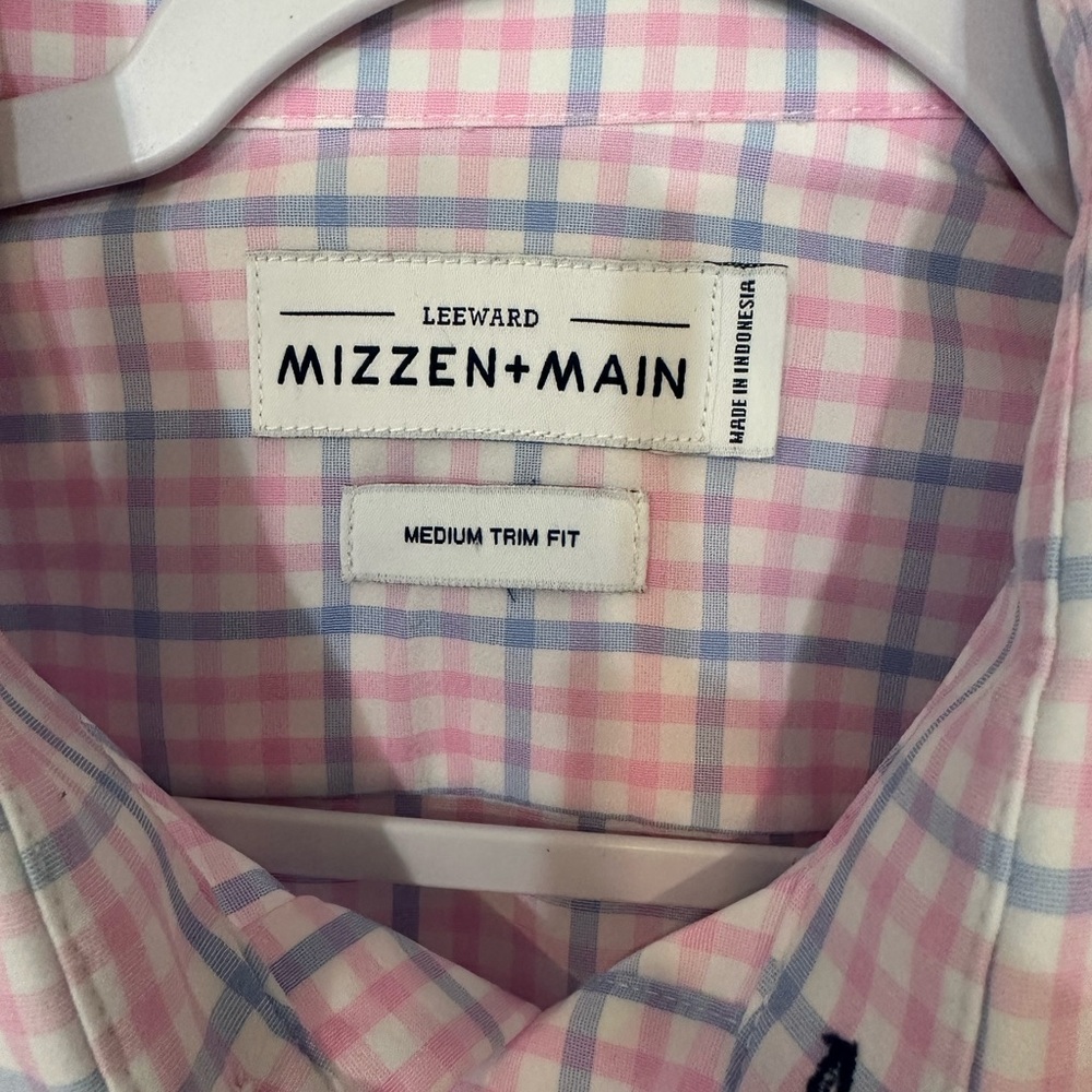Mizzen+Main Pink and Blue Checkered Men's Shirt